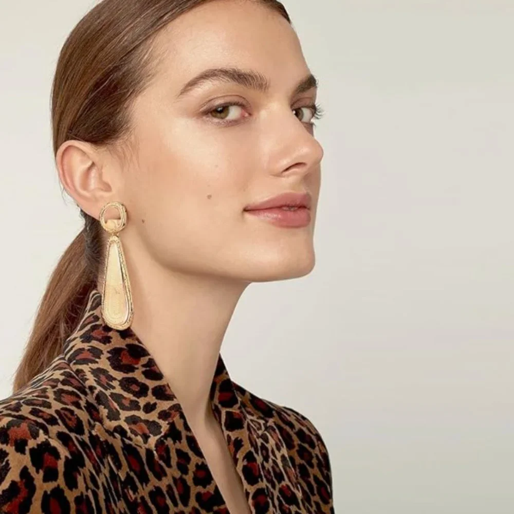 Gold Drop Statement Earrings